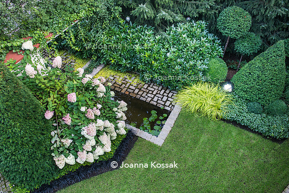 View to the garden from top level of the house