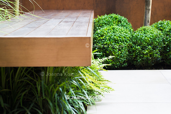 Small contemporary garden in Teddington. Designed by Tony Woods, All Photos © Joanna Kossak